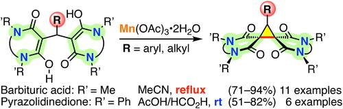 Mn(III)-Based Oxidation of (Methylene)Bis(Cyclodiamide)s. Facile Synthesis of Tetraazadispiro-(Undecanone)s and -(Tridecanone)s