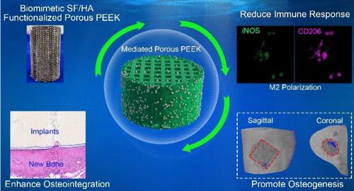 A Surface-Mediated Biomimetic Porous Polyether–Ether–Ketone Scaffold for Regulating Immunity and Promoting Osteogenesis