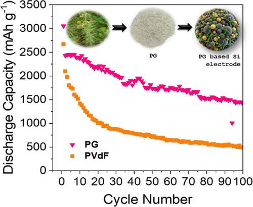 Investigation on Psyllium Gum as a Bio-Based Binder for Silicon Anode in Lithium-Ion Batteries