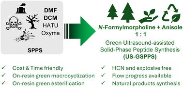 Green solvent mixture for ultrasound-assisted solid-phase peptide synthesis: a fast and versatile method and its applications in flow and natural product synthesis