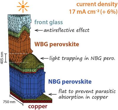 Optical Simulations of Nanotextured All-Perovskite Tandem Solar Cells