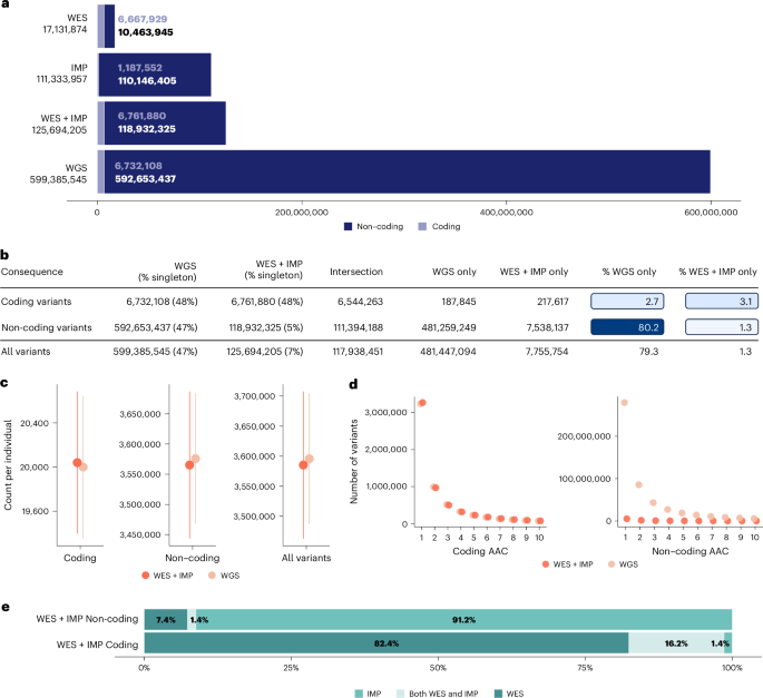 Yield of genetic association signals from genomes, exomes and imputation in the UK Biobank