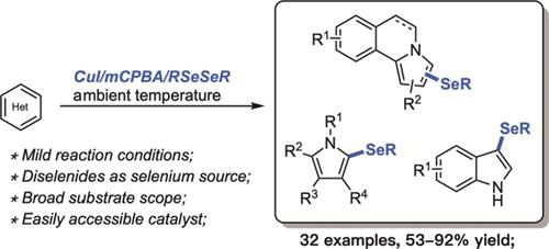 CuI-Catalyzed Selenylation of Pyrrolo[2,1-a]isoquinolines and Other Electron-Rich Heteroarenes