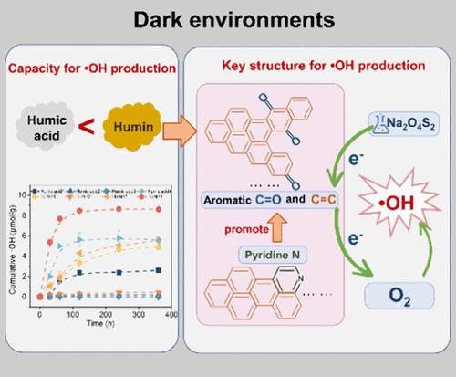 The Overlooked Role of Humin in Dark Hydroxyl Radical Production during Oxygenation