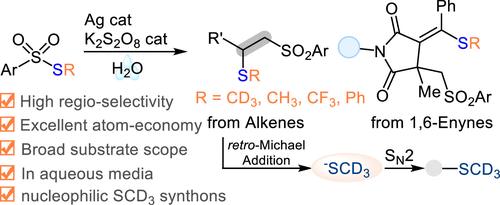 Silver-Catalyzed 1,2-Thiosulfonylation of Alkenes: Development of a Nucleophilic d3-Methylthiolating Reagent