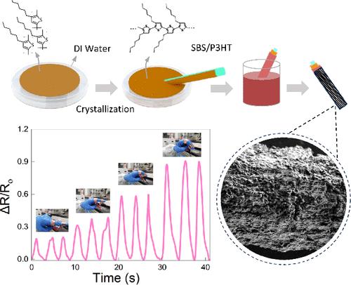 Development of a Highly Sensitive and Stretchable Charge-Transfer Fiber Strain Sensor for Wearable Applications