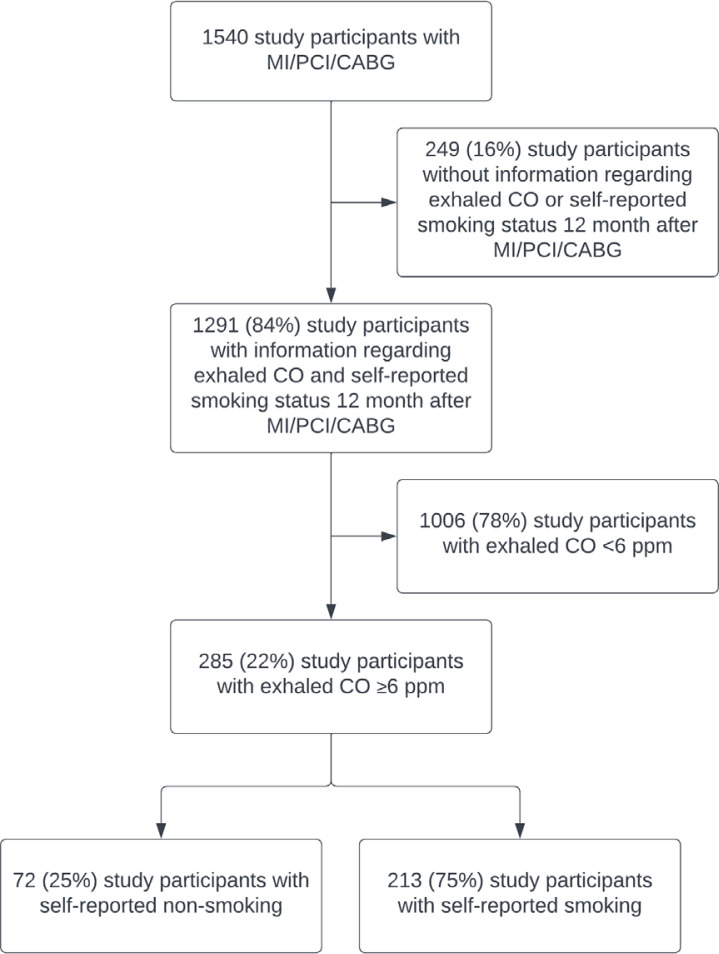 Self-reported smoking status and exhaled carbon monoxide in secondary preventive follow-up after coronary heart events: Do our patients tell the truth?