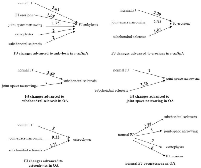 Distinct characteristics and progression patterns of facet joint structural lesions in radiographic axial spondyloarthritis.