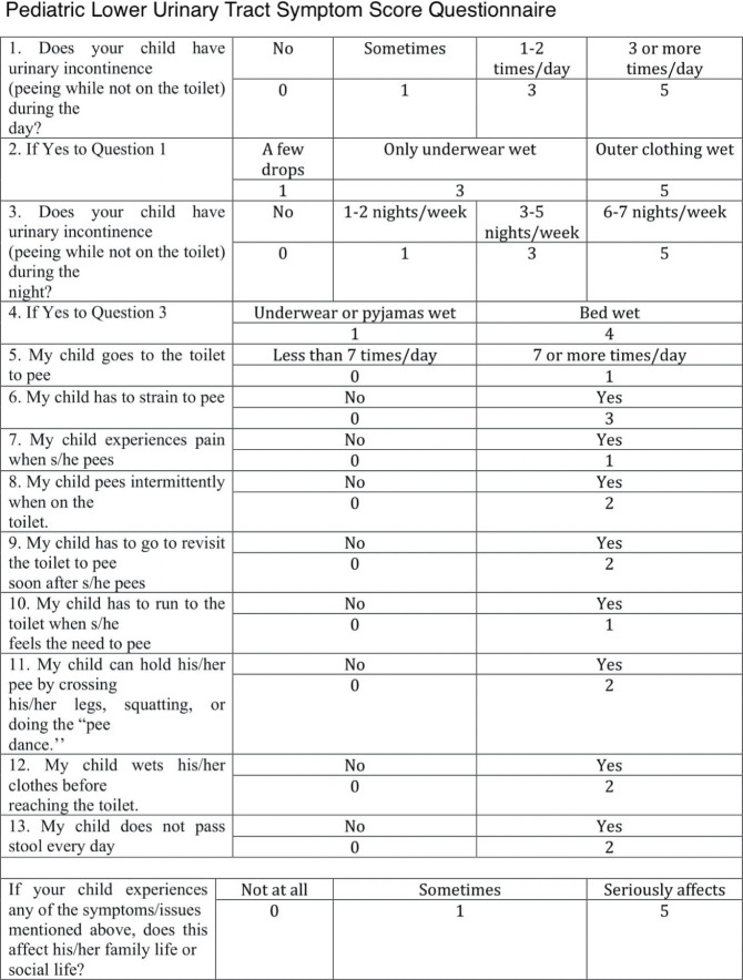 The importance of quantitative evaluation of constipation in children with lower urinary tract dysfunction.