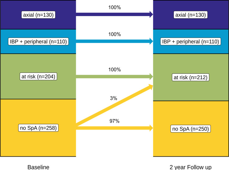 Change in different classes of chronic back pain suspicious of axial spondyloarthritis: a latent transition analysis of the SPACE cohort.