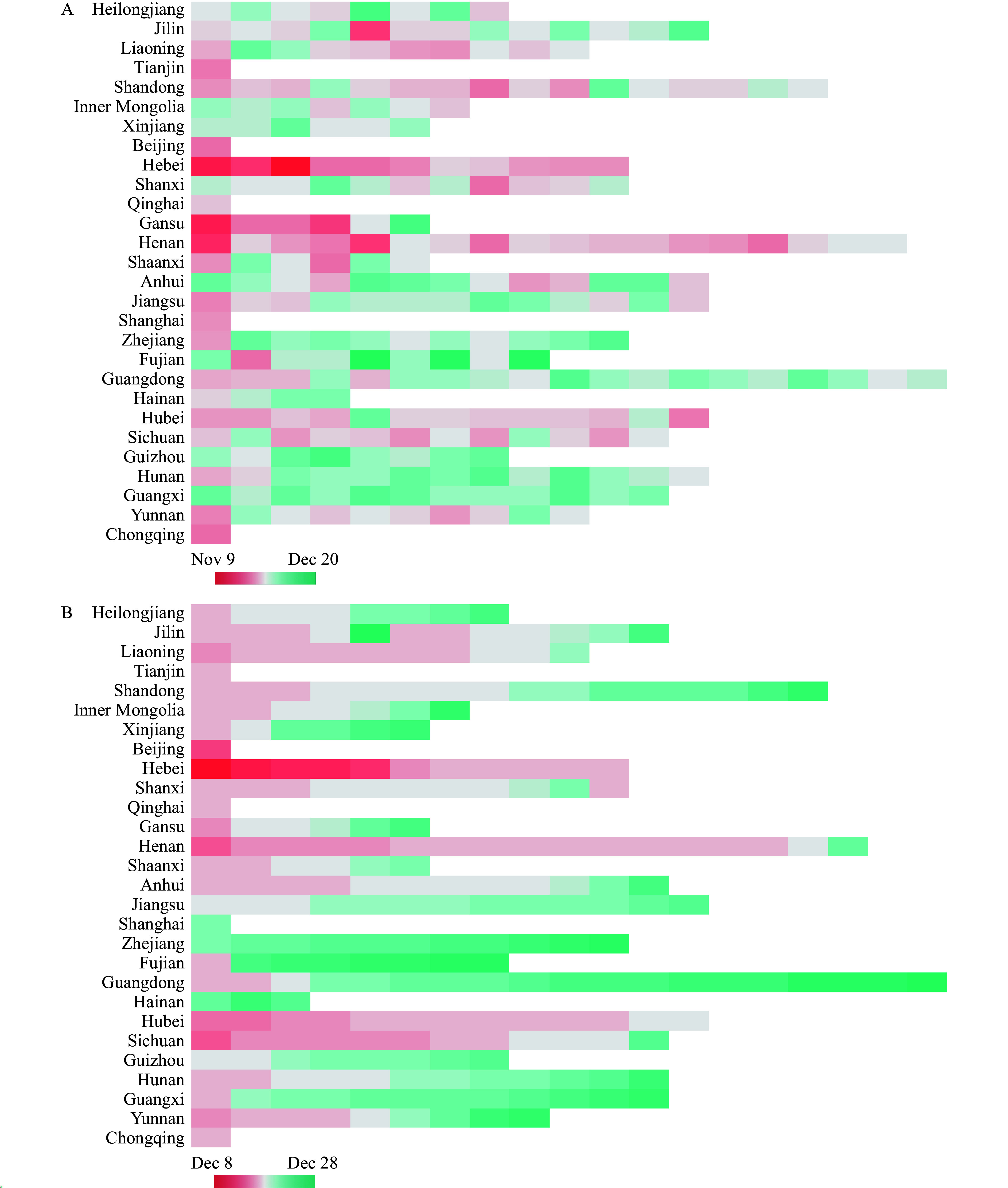 Mapping the Characteristics of Respiratory Infectious Disease Epidemics in China Based on the Baidu Index from November 2022 to January 2023.