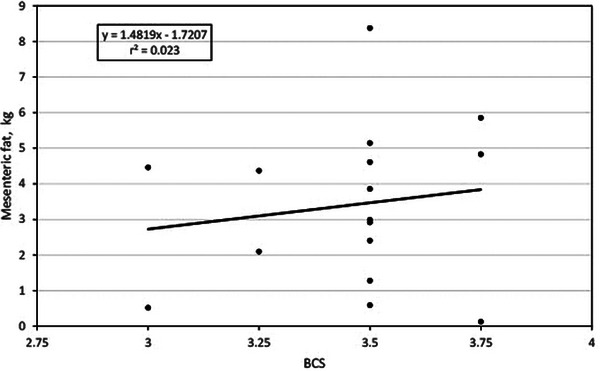 Association between body condition score and abdominal fat assessed by ultrasound in Jersey cows.