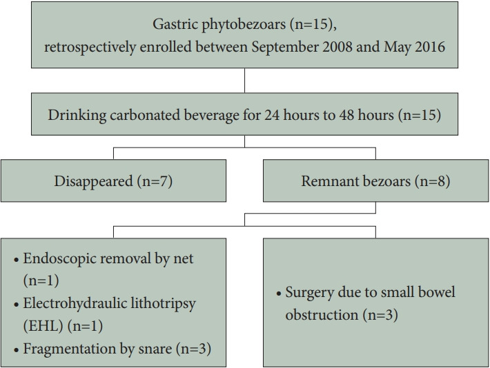 Clinical Outcomes of Patients With Gastric Phytobezoars: Implication of Drinking Carbonated Beverages as a Treatment.