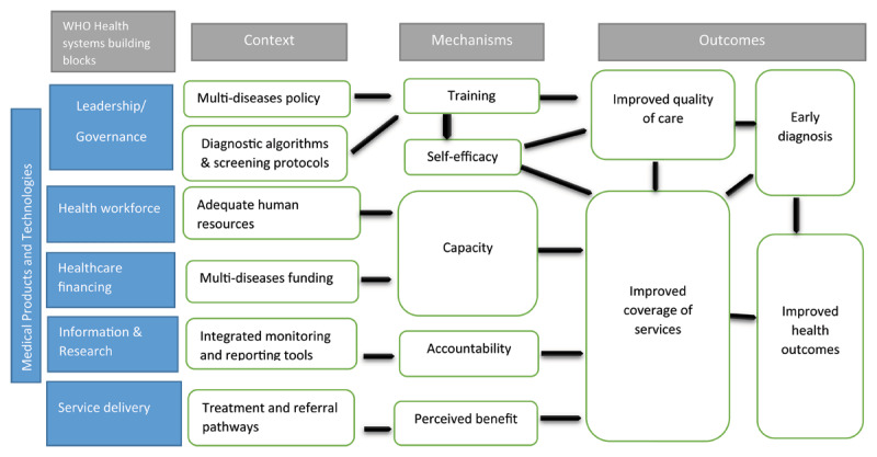 Integrated Diagnosis in Africa's Low- and Middle-Income Countries: What Is It, What Works, and for Whom? A Realist Synthesis.