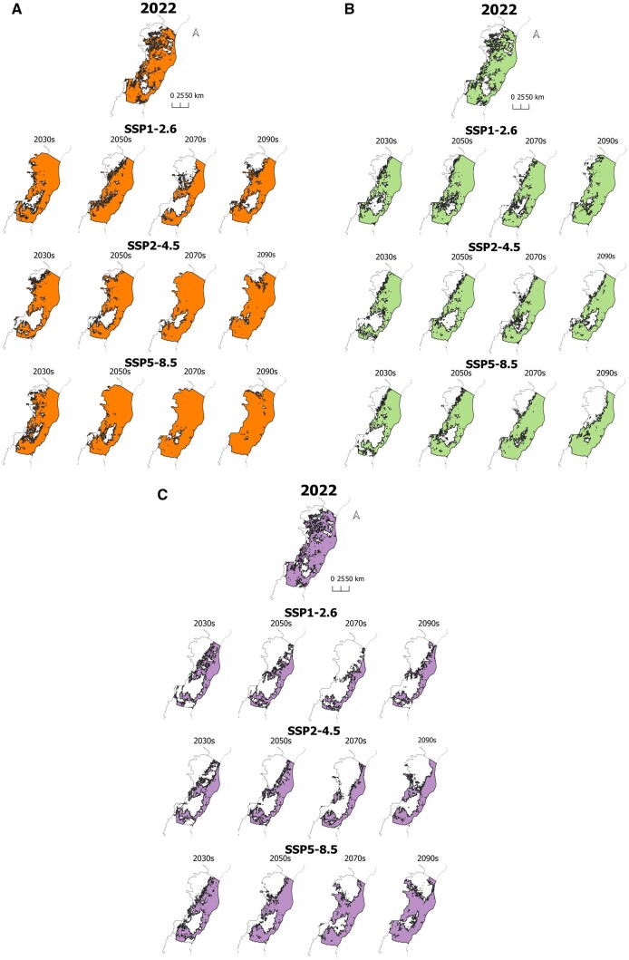 Climate change impacts on dengue transmission areas in Espírito Santo state, Brazil.