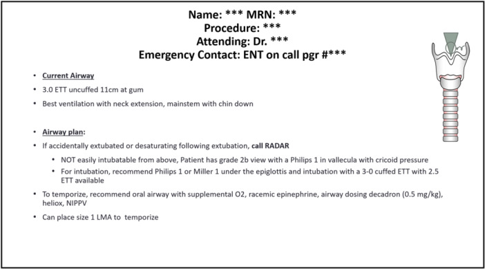 Bedside intubation of a child with a difficult airway-The otolaryngologist perspective.