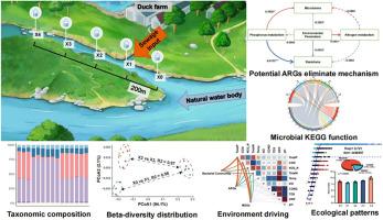 Metagenomic analysis unveiled the response of microbial community and antimicrobial resistome in natural water body to duck farm sewage