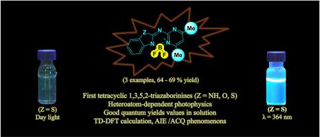 1,1-Difluoro-1,3,5,2-triazaborinines containing benzo-fused imidazo-, oxazolo-, and thiazolo-pyrimido as a new luminescent framework