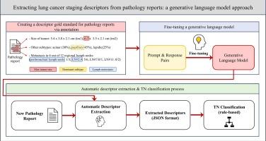 Extracting lung cancer staging descriptors from pathology reports: A generative language model approach