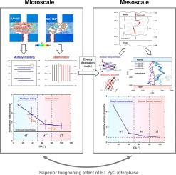 Exploring the toughening mechanisms of PyC interphase in SiCf/SiC composites through molecular dynamics and mesoscale stochastic simulations