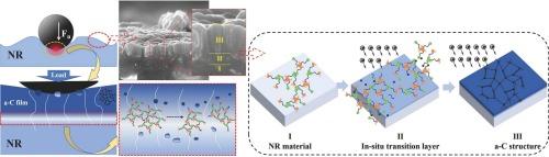 Special mechanical and tribological protecting effects of the in-situ grown carbon coating on natural rubber