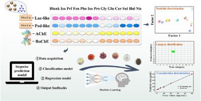 Machine learning-assisted melamine-Cu nanozyme and cholinesterase integrated array for multi-category pesticide intelligent recognition