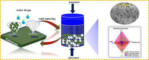 Single-step densification and magneto-dielectric response of Y3Fe5O12–EDTA composites for microwave substrates