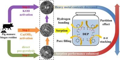 Sequential carbonization of pig manure biogas residue into engineered biochar for diethyl phthalate removal toward environmental sustainability