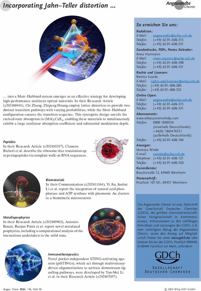 Graphisches Inhaltsverzeichnis: Angew. Chem. 38/2024