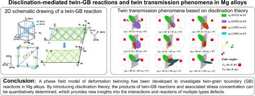 Three-dimensional phase field modeling, orientation prediction and stress field analyses of twin-twin, twin-grain boundary reactions mediated by disclinations in hexagonal close-packed metals