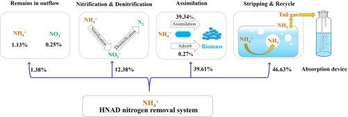 Removal and recovery of nitrogen from anaerobically treated leachate based on a neglected HNAD nitrogen removal pathway: NH3 stripping