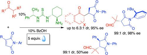 Improvement of bifunctional organocatalysts performance by water as an additive in the Michael addition of carbonyl compounds to maleimides