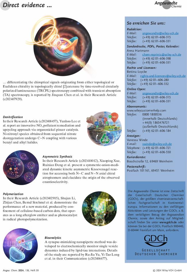 Graphisches Inhaltsverzeichnis: Angew. Chem. 39/2024