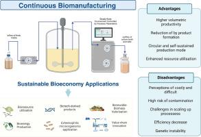Continuous biomanufacturing for sustainable bioeconomy applications