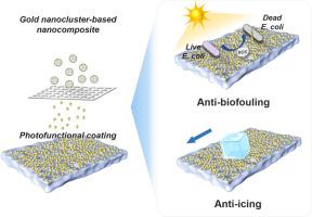 Photofunctional gold nanocluster-based nanocomposite coating for enhancing anti-biofouling and anti-icing properties of flexible films