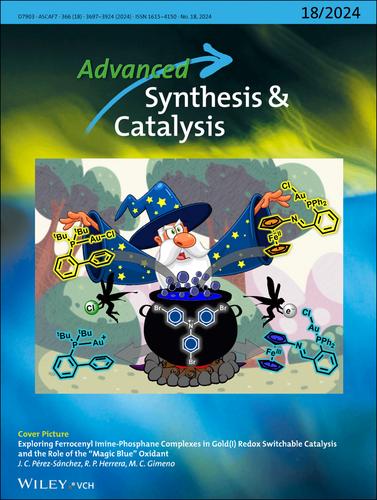 Front Cover Picture: Exploring Ferrocenyl Imine-Phosphane Complexes in Gold(I) Redox Switchable Catalysis and the Role of the “Magic Blue” Oxidant (Adv. Synth. Catal. 18/2024)