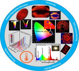 Coupling of carbon dots in Eu3+ doped dicalcium silicate, derived from marine and agro-waste, offers a luminescent armor for counterfeiting, improving thermal sensing and advancing forensic explorations