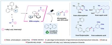 General electron–donor–acceptor complex mediated thioesterification reaction via site-selective C–H functionalization using aryl sulfonium Salts†