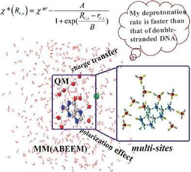 Insights Into Guanine Radical Cation Deprotonation Using the Quantum Mechanics and Quantum Mechanics/Molecular Mechanics (ABEEM) Methods