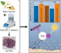 Towards green visible range active photocatalytic Au/TiO2 nanocomposites through rutin-based synthesis and their application in the degradation of ciprofloxacin†