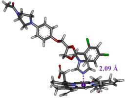 Modification of MM force fields around heme-Fe in the CYP–ligand complex and ab initio FMO calculations for the complex