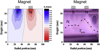 Spatially-resolved spectroscopic investigation of the inhomogeneous magnetic field effects on a low-pressure capacitively-coupled nitrogen plasma