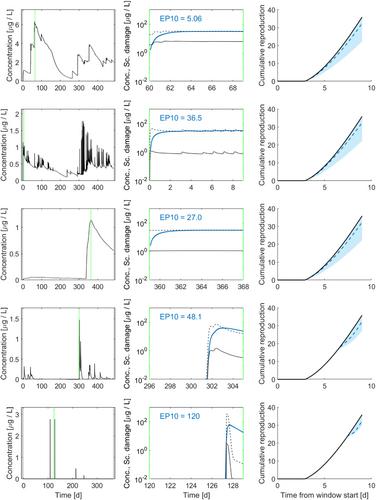 Environmental Risk Assessment of Time-Variable Toxicant Exposure with Toxicokinetic–Toxicodynamic Modeling of Sublethal Endpoints and Moving Time Windows: A Case Study with Ceriodaphnia dubia