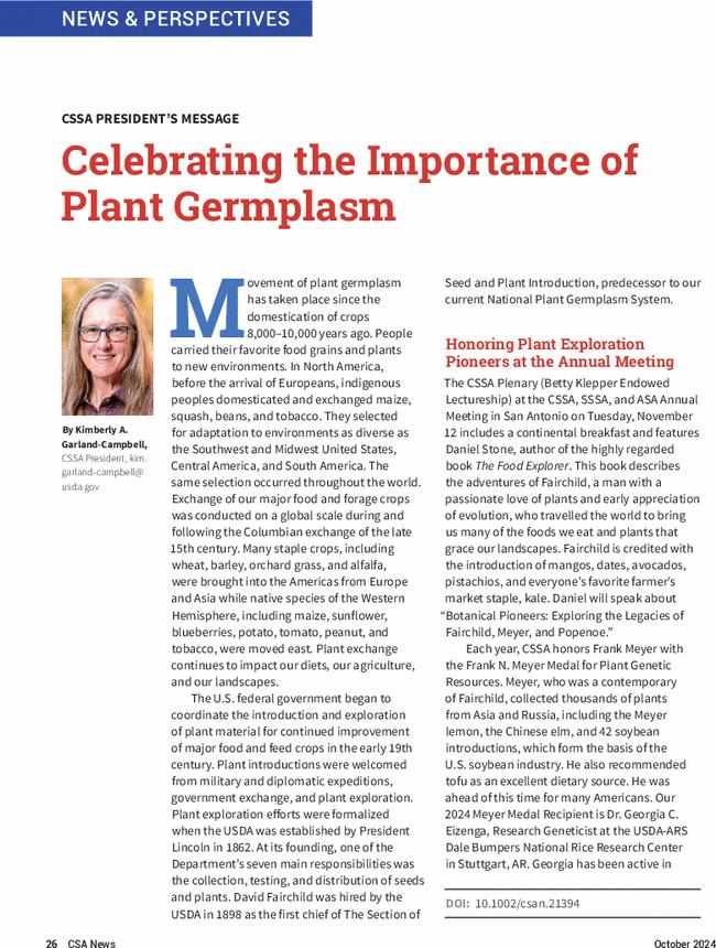 Celebrating the Importance of Plant Germplasm