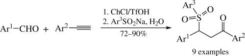 One-pot two-step synthesis of γ-keto sulfones in deep eutectic solvent