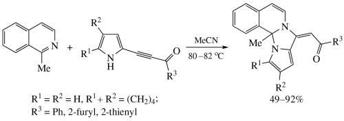 Annulation of 1-methylisoquinoline with pyrrolylacetylenic ketones: catalyst-free stereoselective synthesis of (E)-acylethenylpyrrolo[1’,2’:3,4]imidazo[2,1-a]isoquinolines