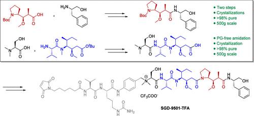 Process Development for the First GMP Synthesis of SGD-9501-TFA, Part 1: Synthesis of Two Oligopeptide Fragments