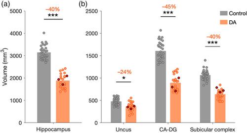 Anatomo-functional changes in neural substrates of cognitive memory in developmental amnesia: Insights from automated and manual Magnetic Resonance Imaging examinations