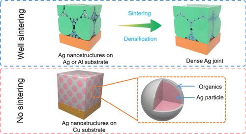 Substrate-Dependent Sintering Mechanism of Ag Nanostructures Derived from Ag-Based Complex