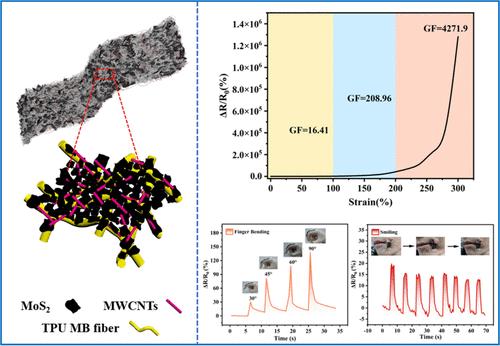 High-Performance Flexible Strain Sensor Based on Thermoplastic Polyurethane Melt-Blown Nonwoven with Molybdenum Disulfide for Human Motion Monitoring